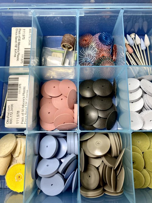 Susan LeGuyader's Storing Sandpaper and Silicone Polishing Points - , Store Wire Jewelry, Tools, , storing polishing tips